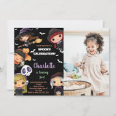 Foto Spooky Dolls Halloween Verjaardag Uitnodiging (Voorkant)