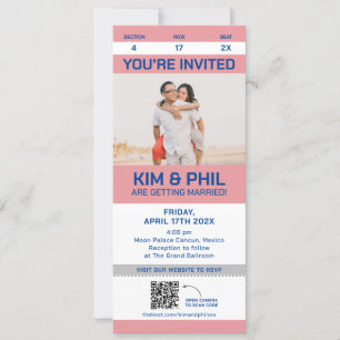 Foto Sport Ticket Uitnodiging Grote Kaart QR Code