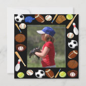 Foto Sports Birthday Uitnodiging (Voorkant)