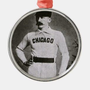  foto, Sports Chicago Baseball Player Metalen Ornament