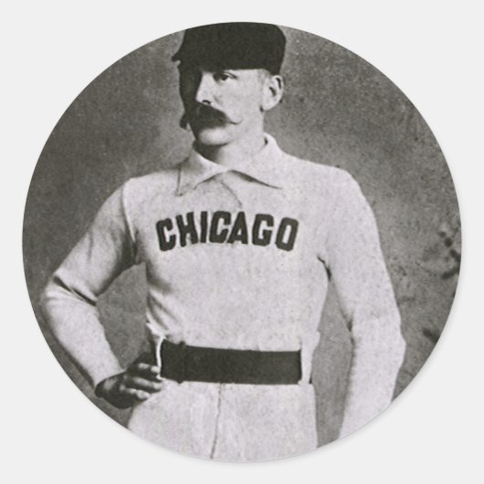  foto, Sports Chicago Baseball Player Ronde Sticker (Voorkant)