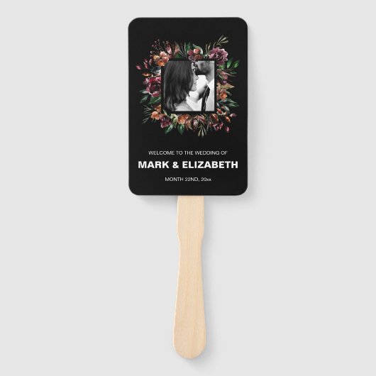 Foto Square Moody Florals Lijst bruiloft feest Handwaaier (Voorkant)