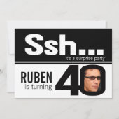 Foto: ssh mannen zwart wit 40e verjaardag 4 foto's kaart (Voorkant)