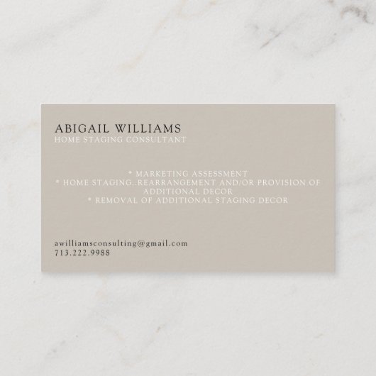 Foto Staging Home Visitekaartje (Achterkant)