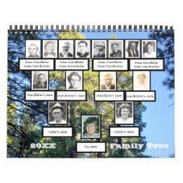 foto stamboom twaalf foto achtergrond kalender