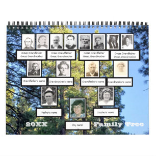 foto stamboom twaalf foto achtergrond kalender