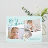 Foto Starfish and Sand Dollar Holiday Feestdagenkaart (Staand voorkant)