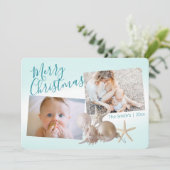 Foto Starfish and Sand Dollar Holiday Feestdagenkaart (Staand voorkant)