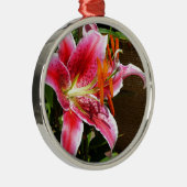 Foto Stargazer Lily Metalen Ornament (Rechts)