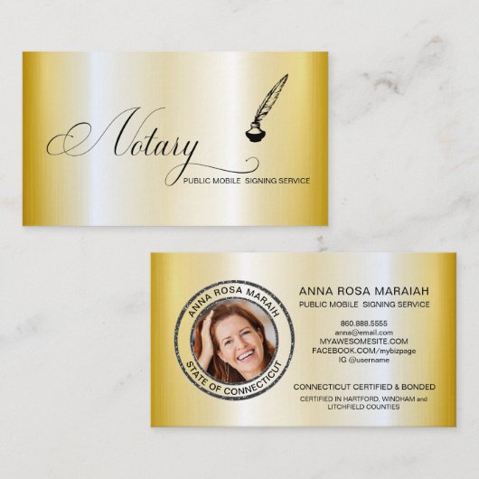*~* FOTO - Stempel Pen Feather Signing Agent Notio Visitekaartje (Voorkant / Achterkant)