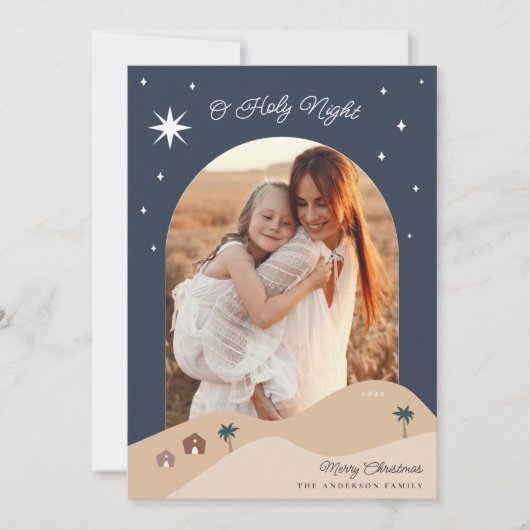 Foto ster van Bethlehem Feestdagenkaart (Voorkant)