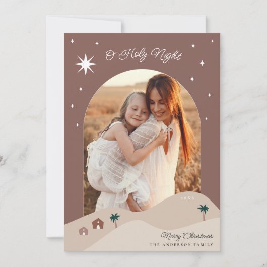 Foto ster van Bethlehem Feestdagenkaart (Voorkant)