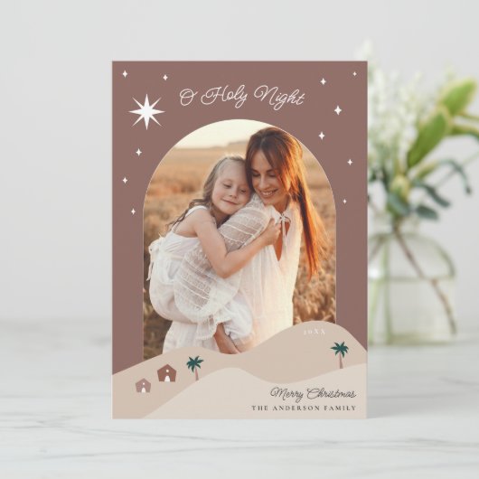 Foto ster van Bethlehem Feestdagenkaart (Staand voorkant)