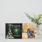 Foto & Sterren op Kerstboom in Night Sky Kaart (Staand voorkant)