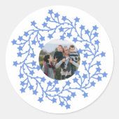 Foto Sterrenkrans Scandinavische vakantie Ronde Sticker (Voorkant)