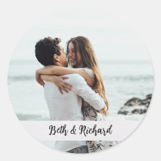 Foto Stickers met aangepaste tekst onderaan