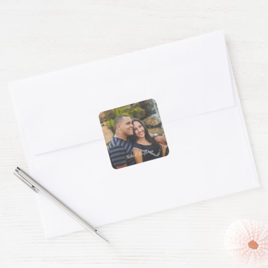 Foto Stickers met tekst onderaan (Envelop)