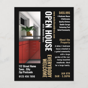 Foto Stijl Realtor Open Huis Adverteren Flyer