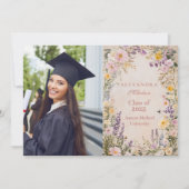 Foto Stijlvolle Wildflower Meadow Garden Afstudere Aankondiging (Voorkant)