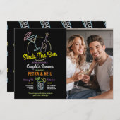 Foto Stock De Barpartij Neon Paar Douche Kaart (Voorkant / Achterkant)