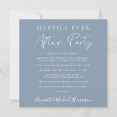 Foto Stof Blauw Ontvangst 'Happily Ever After' Kaart (Voorkant)