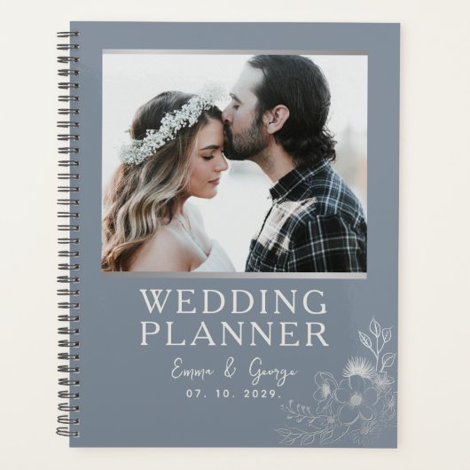 Foto Stofblauwe Trouwplanner Planner (Voorkant)