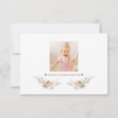 Foto Stoffig Roos Witte Bloemen in liefdevolle her Bedankkaart (Achterkant)