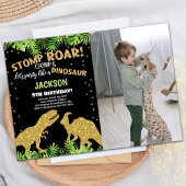 Foto Stomp Roar Glitter Dinosaurus Verjaardag Kaart