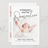 Foto Straight Outta Quarantine Birth Aankondiging (Voorkant / Achterkant)