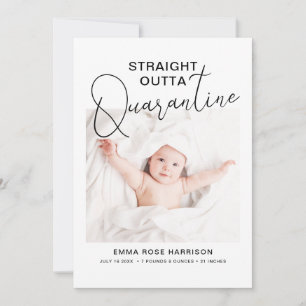 Foto Straight Outta Quarantine Birth Aankondiging