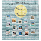 Foto strand Costal Striped Douchegordijn (Voorkant)