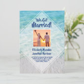 Foto Strand Net Getrouwd Aankondiging Ontvangst (Staand voorkant)