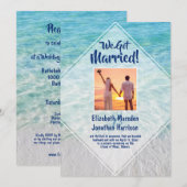 Foto Strand Net Getrouwd Aankondiging Ontvangst (Voorkant / Achterkant)