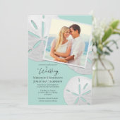 Foto Strand Zeeglas Zanddollars Trouwwebsite Kaart (Staand voorkant)