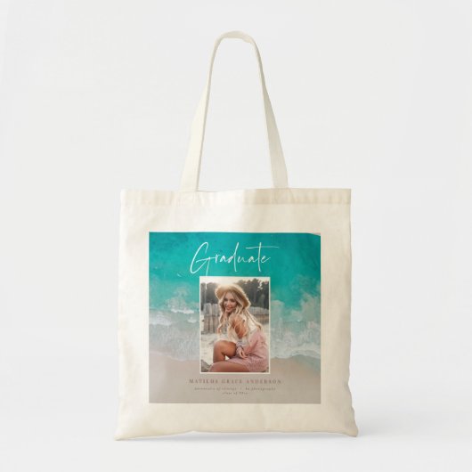 Foto strandoceaan afstuderen tote bag (Voorkant)