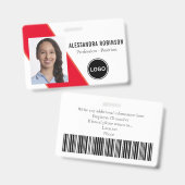 Foto-streepjescode Logo moderne badges voor werkne (Voor- en achterkant)