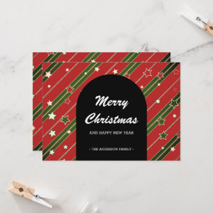 Foto Strip Red Green   Kerstfeestdag Kaart