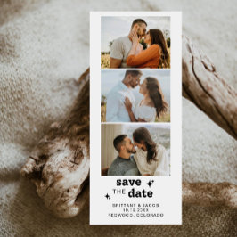Foto Strip Vet Retro Bruiloft Save The Date