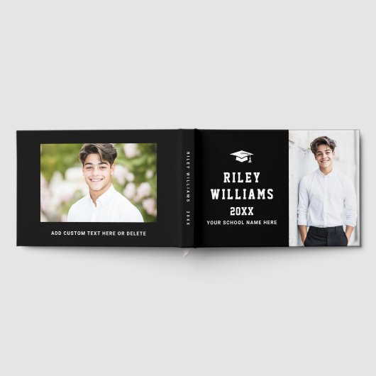 Foto student afstuderen afstudeerdop zwart gastenboek (Volledig)