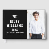 Foto student afstuderen afstudeerdop zwart gastenboek (Voorkant)