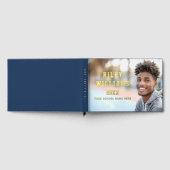 Foto student afstuderen afstuderen donkerblauw gastenboek (Volledig)