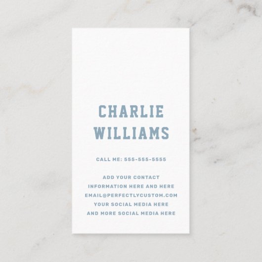 Foto student afstuderen naam visitekaartje (Achterkant)