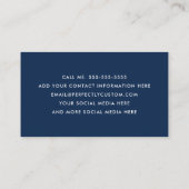 Foto student afstuderen netwerken donkerblauw visitekaartje (Achterkant)