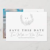 Foto Subtle Elegance | Classic Wreate Monogram Save The Date (Voorkant / Achterkant)