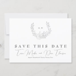 Foto Subtle Elegance | Classic Wreate Monogram Save The Date