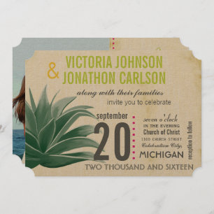 Foto Succulent Aloe Pink Limoen Hydrangea Wedding Kaart