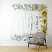 Foto: Sunflower Eucalyptus Weduwfoto Achtergrond Wandkleed (In Situ (horizontaal))