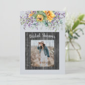 Foto: Sunflower Lavender Rustic Vrijgezellenfeest Kaart (Staand voorkant)