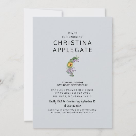 Foto: Sunflower Lavender Rustic Vrijgezellenfeest Kaart (Achterkant)