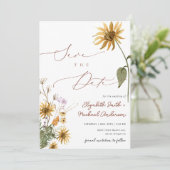 Foto Sunflower Save the Date Kaart (Staand voorkant)